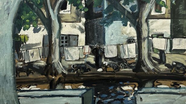 Auguste CHABAUD (1882-1955) Les lavandières, Huile sur toile.