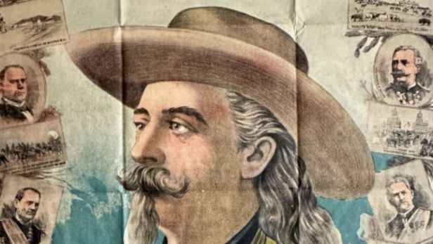 ANONYME. William Frederick Cody dit Buffalo Bill. Circa 1900. Affiche lithographique