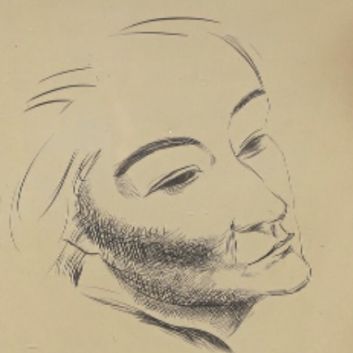 Moïse KISLING (1891-1953) Portrait de femme se retournant Dessin à l'encre