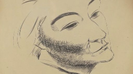 Moïse KISLING (1891-1953) Portrait de femme se retournant Dessin à l'encre