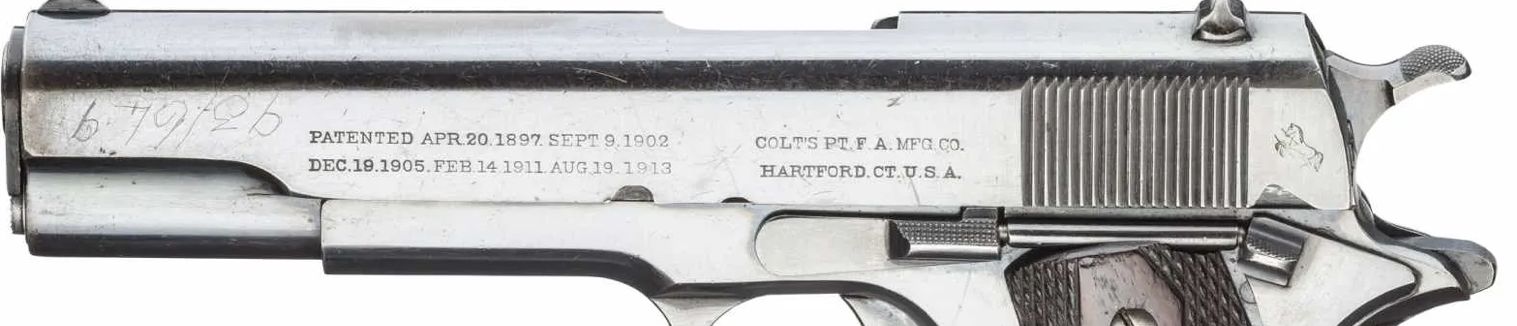 Inscriptions visibles sur un Colt M1911