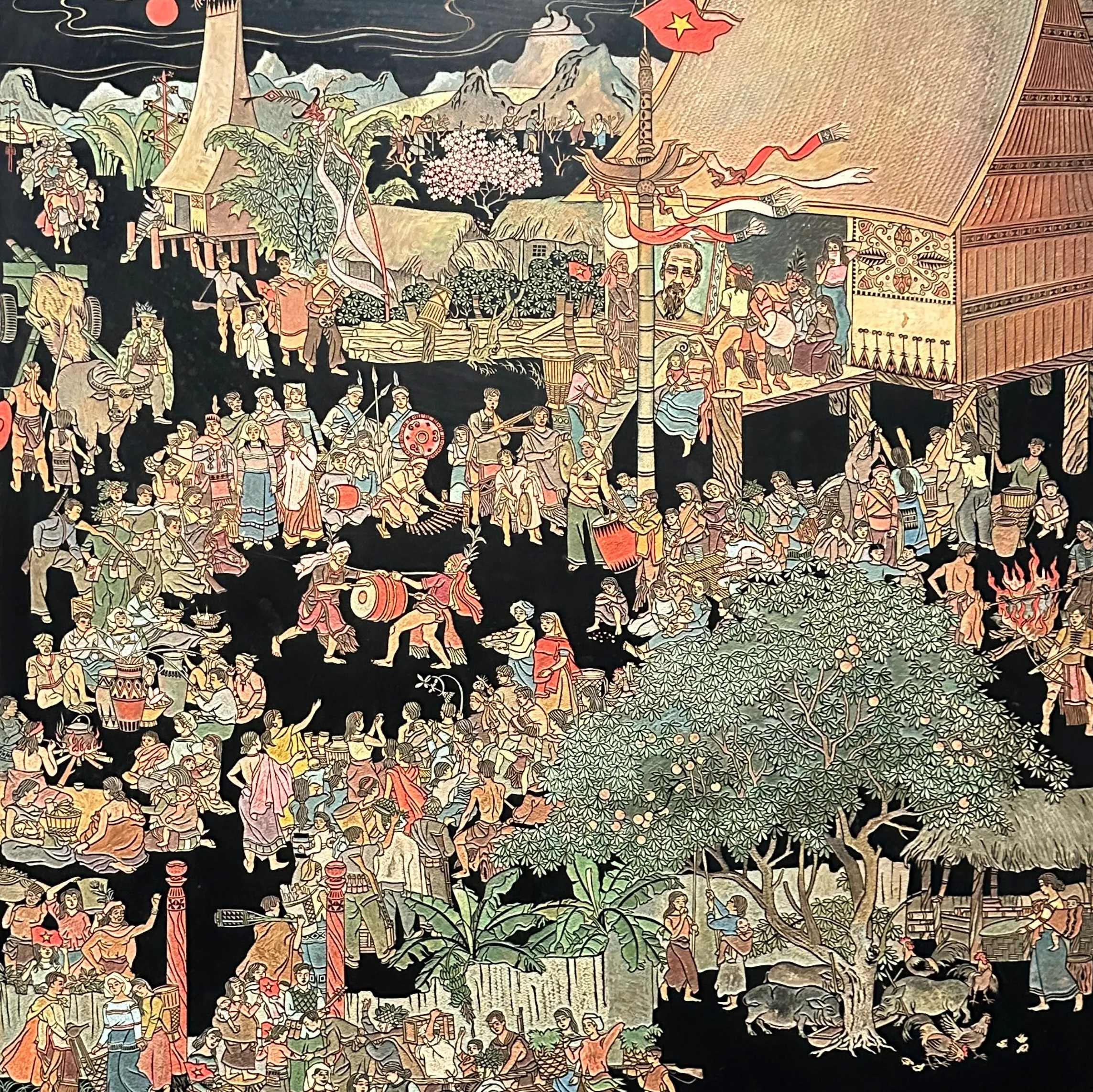 Tran Huu Chat, laque sur panneau