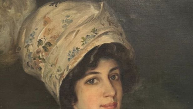SCHMIDT (XIX -XXe s) Portrait de femme au turban Huile sur toile