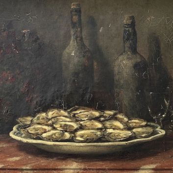 Guillaume FOUACE (1837-1895), Nature morte aux huîtres, Huile sur toile