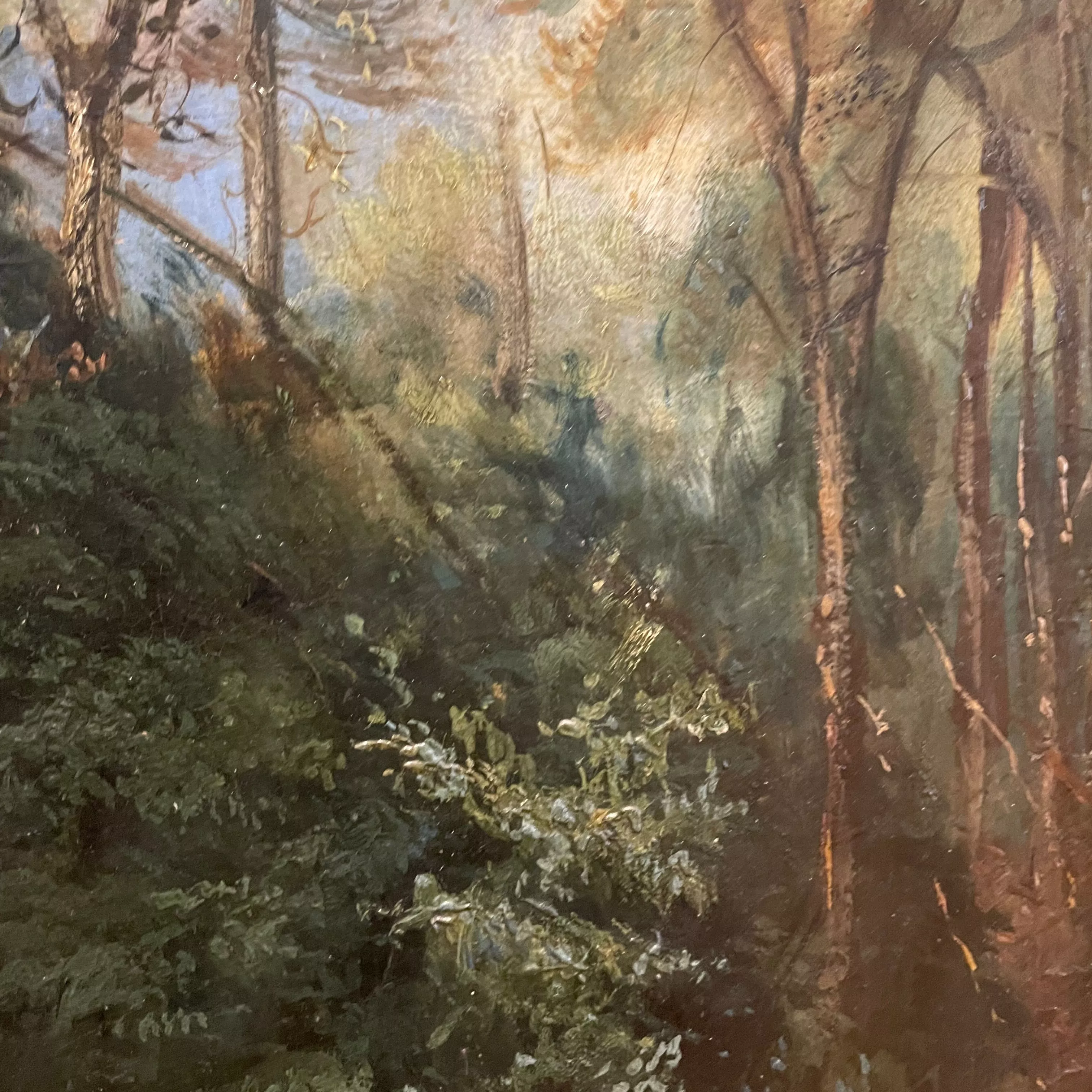 Paul Huet, huile sur toile, d&eacute;tail