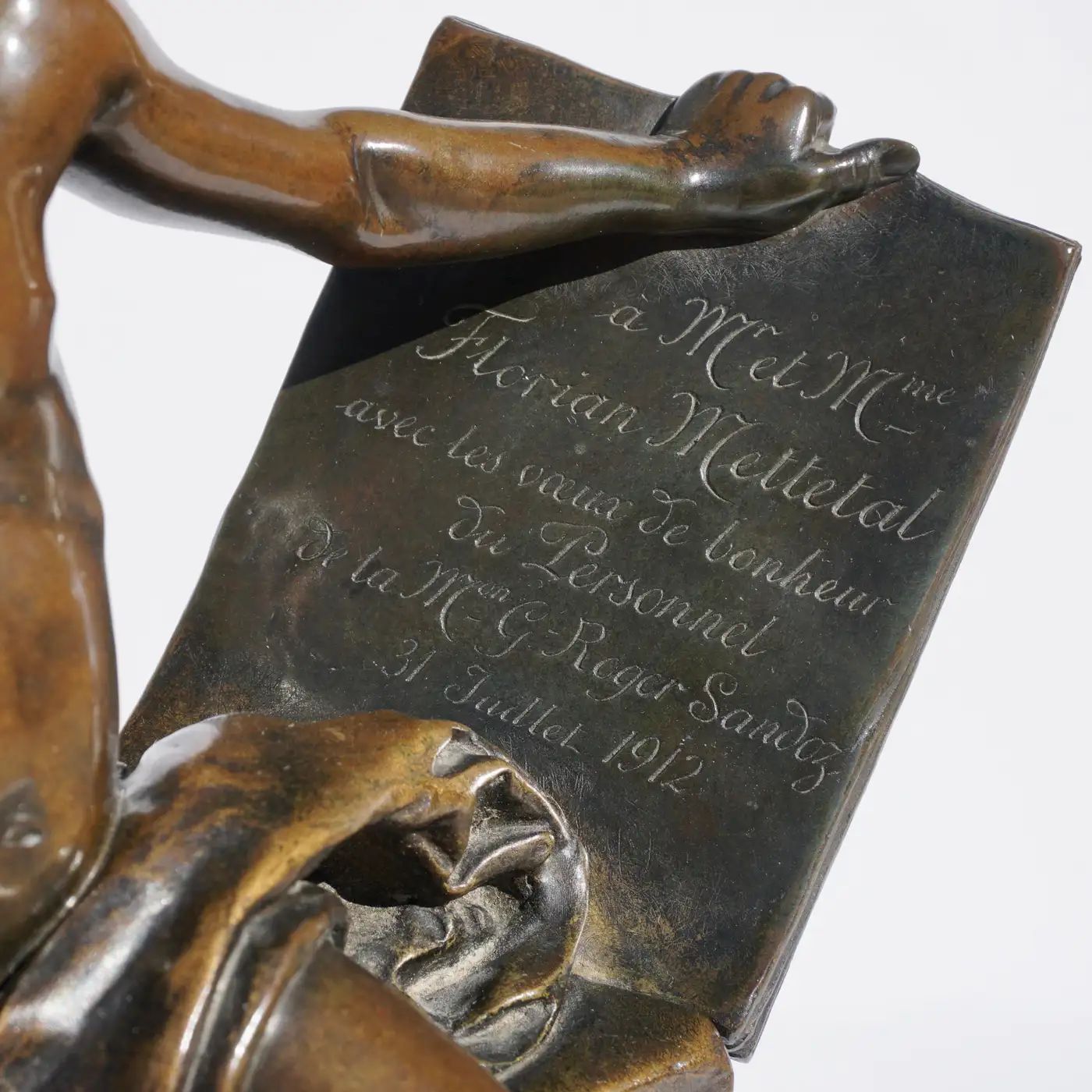 Barrias, épreuve en bronze à patine brune, détail