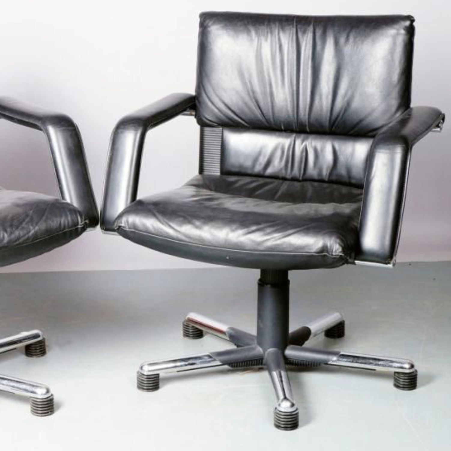 Siège de bureau Bellini cuir argenté