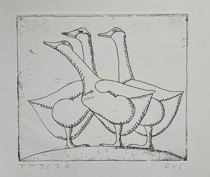 Fran&ccedil;ois-Xavier Lalanne, Les oies, dessin