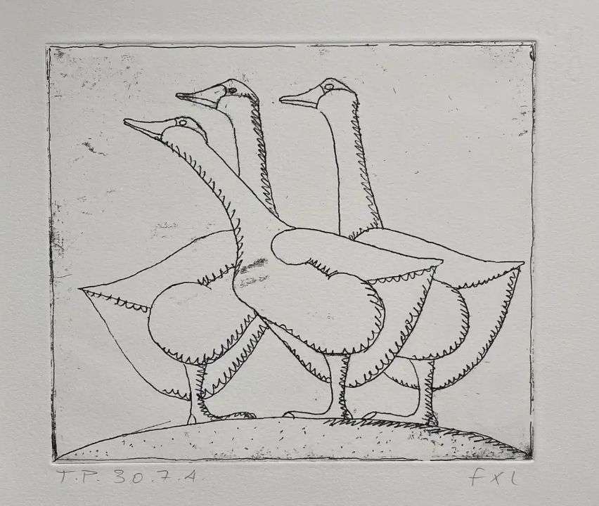 François-Xavier Lalanne, Les oies, dessin