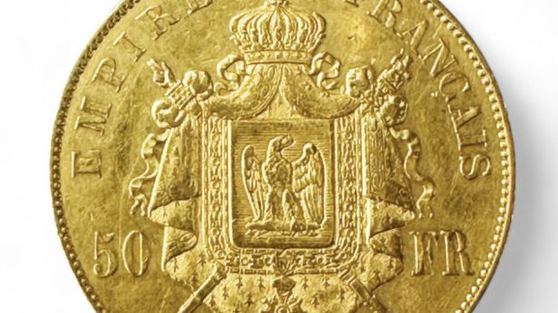 Ensemble de 2 monnaies de 100 Francs or (900) -Empire Français au profil droit Napoléon III tête nue, 1858 Paris -Génie de Dupré, 1879 Paris