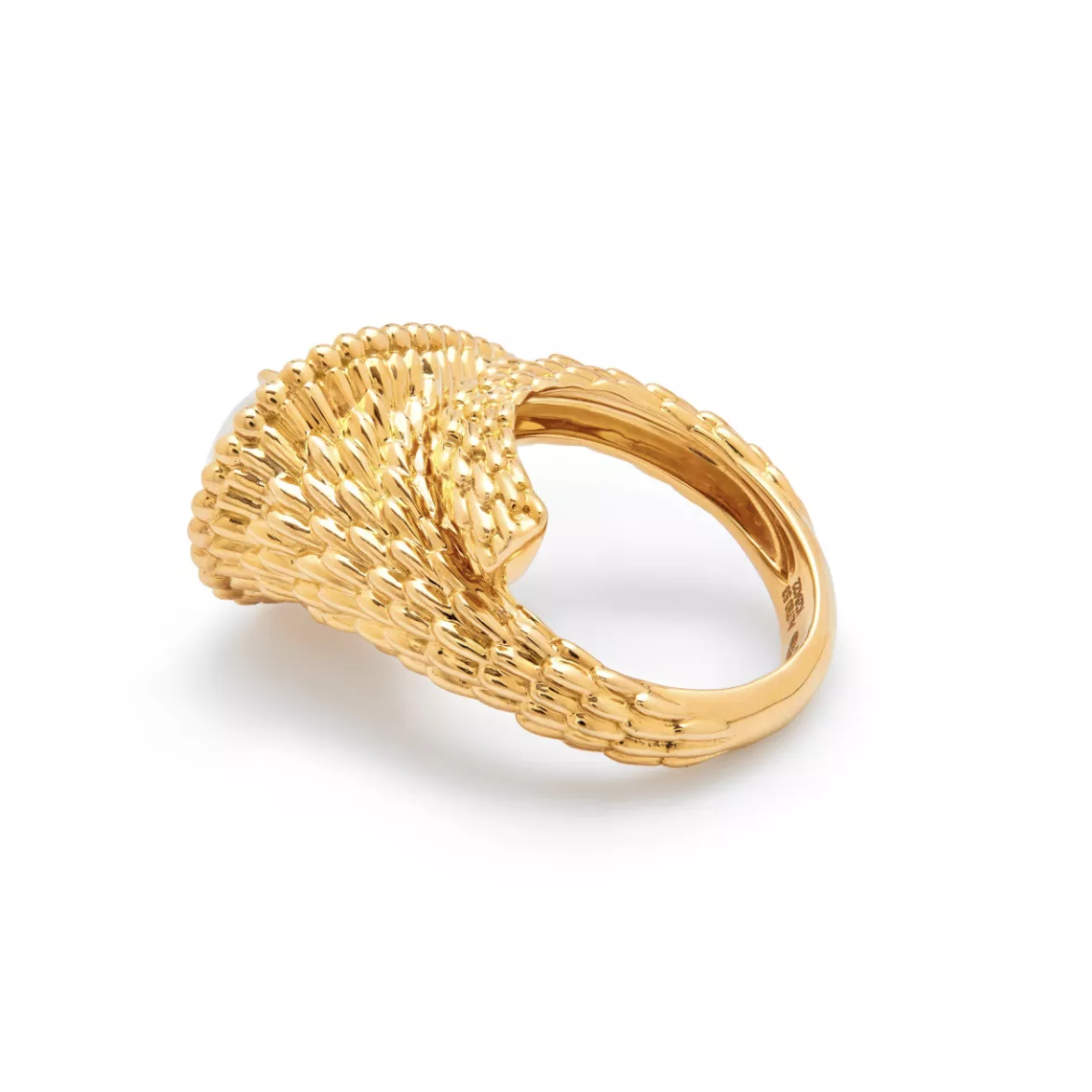 Boucheron, bague serpent de boh&egrave;me en or et nacre