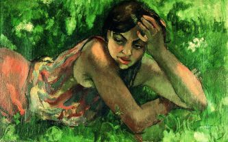 Amrita Sher Gil, huile sur toile