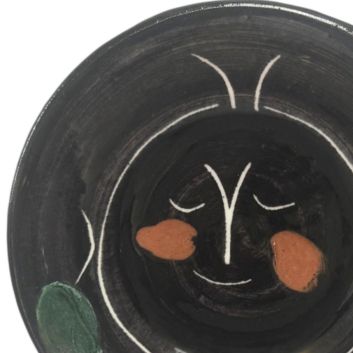 Pablo PICASSO (1881-1973) MADOURA Service Visage noir, assiette A,
