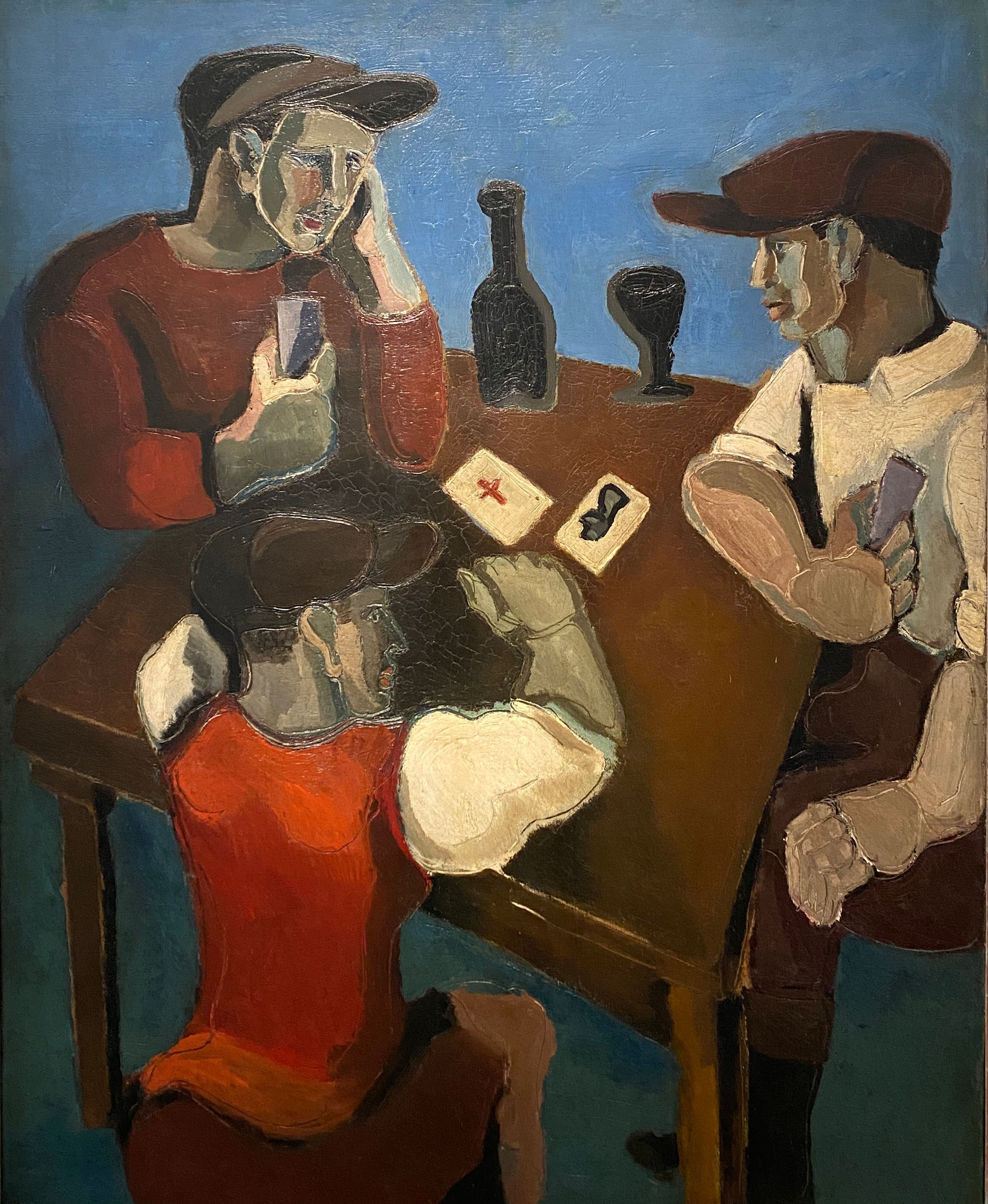 Helmut Kolle, Les joueurs de cartes, huile sur toile
