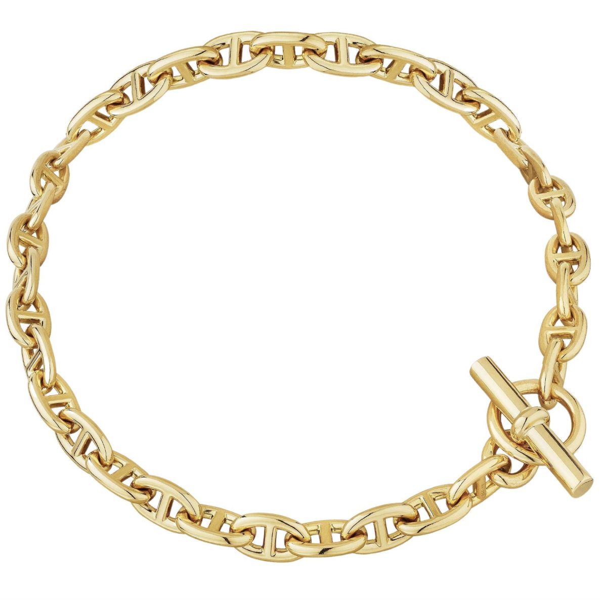 Hermès, bracelet chaîne d'ancre en or