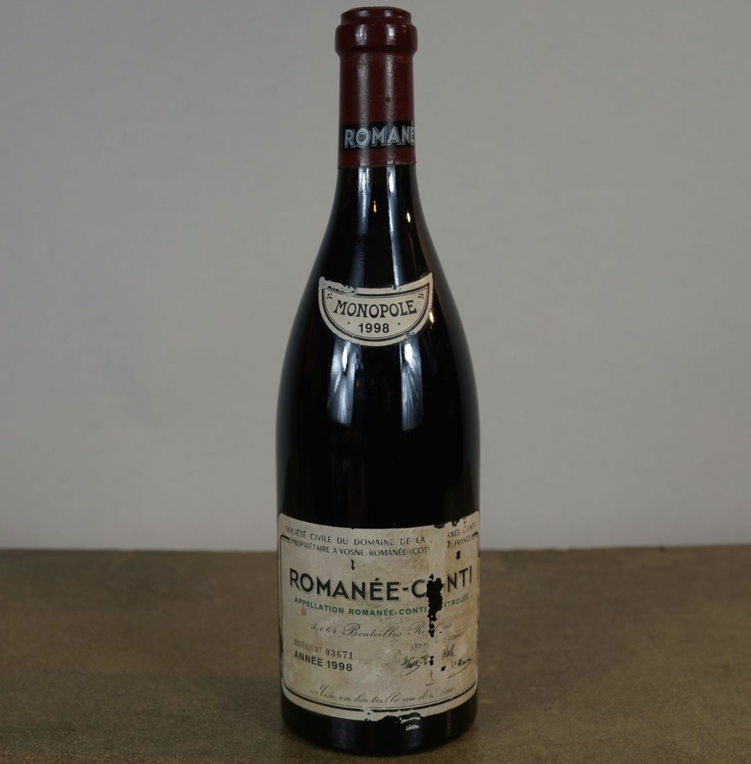 Romanée Conti, millésime 1998