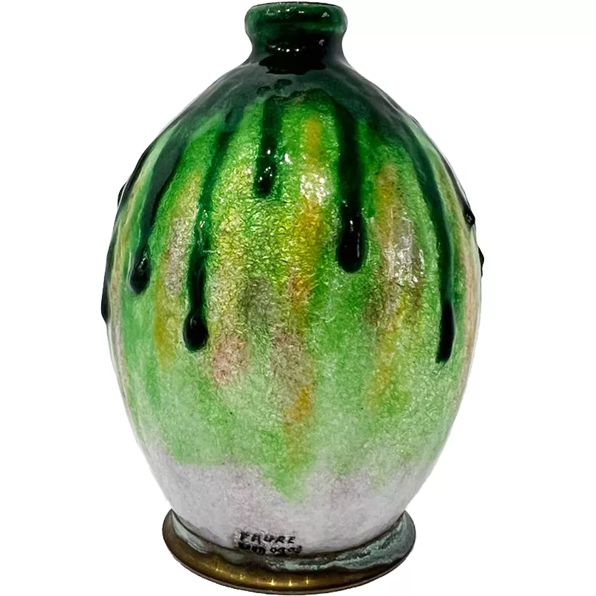 Vase Camille Faur&eacute;, d&eacute;cor &eacute;maill&eacute; "coulures"