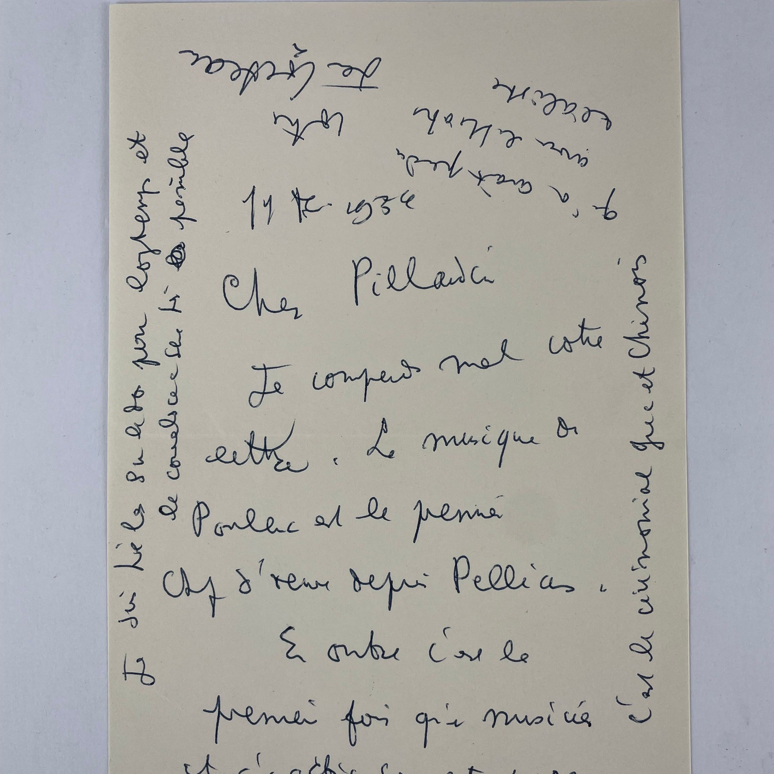 Jean Cocteau, lettre