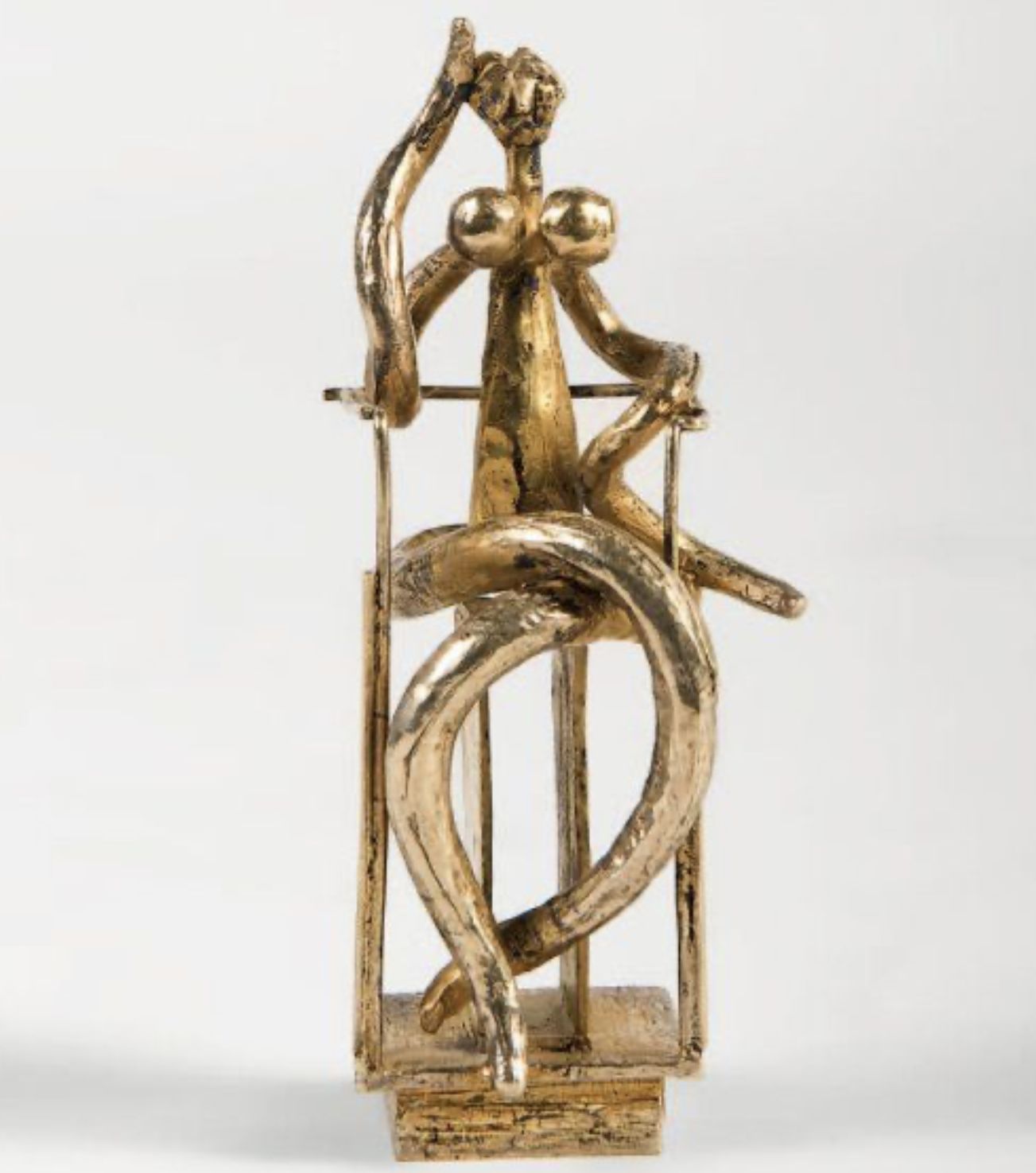 Louis Cane, sculpture en bronze doré