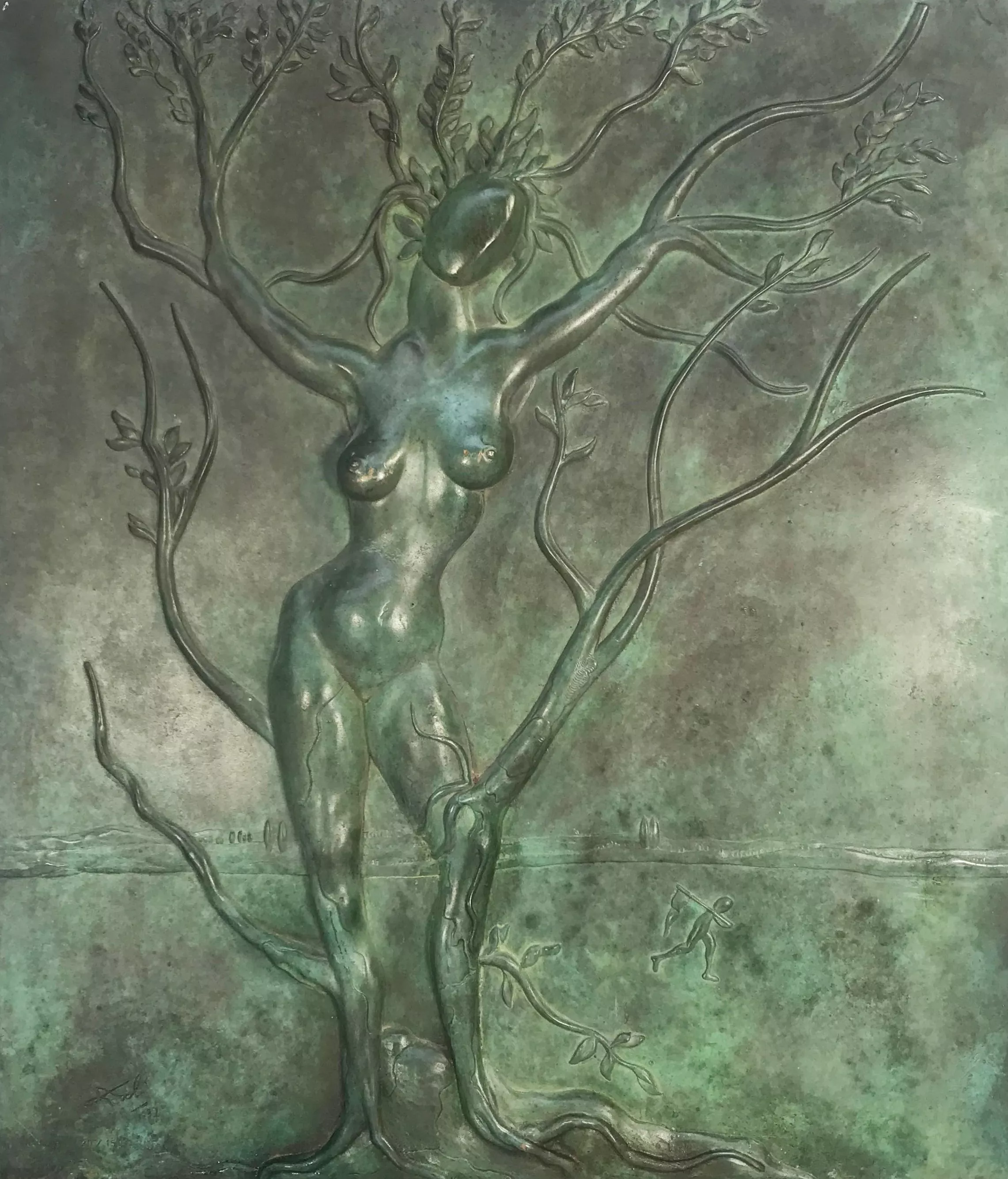 Dali Relief En Bronze