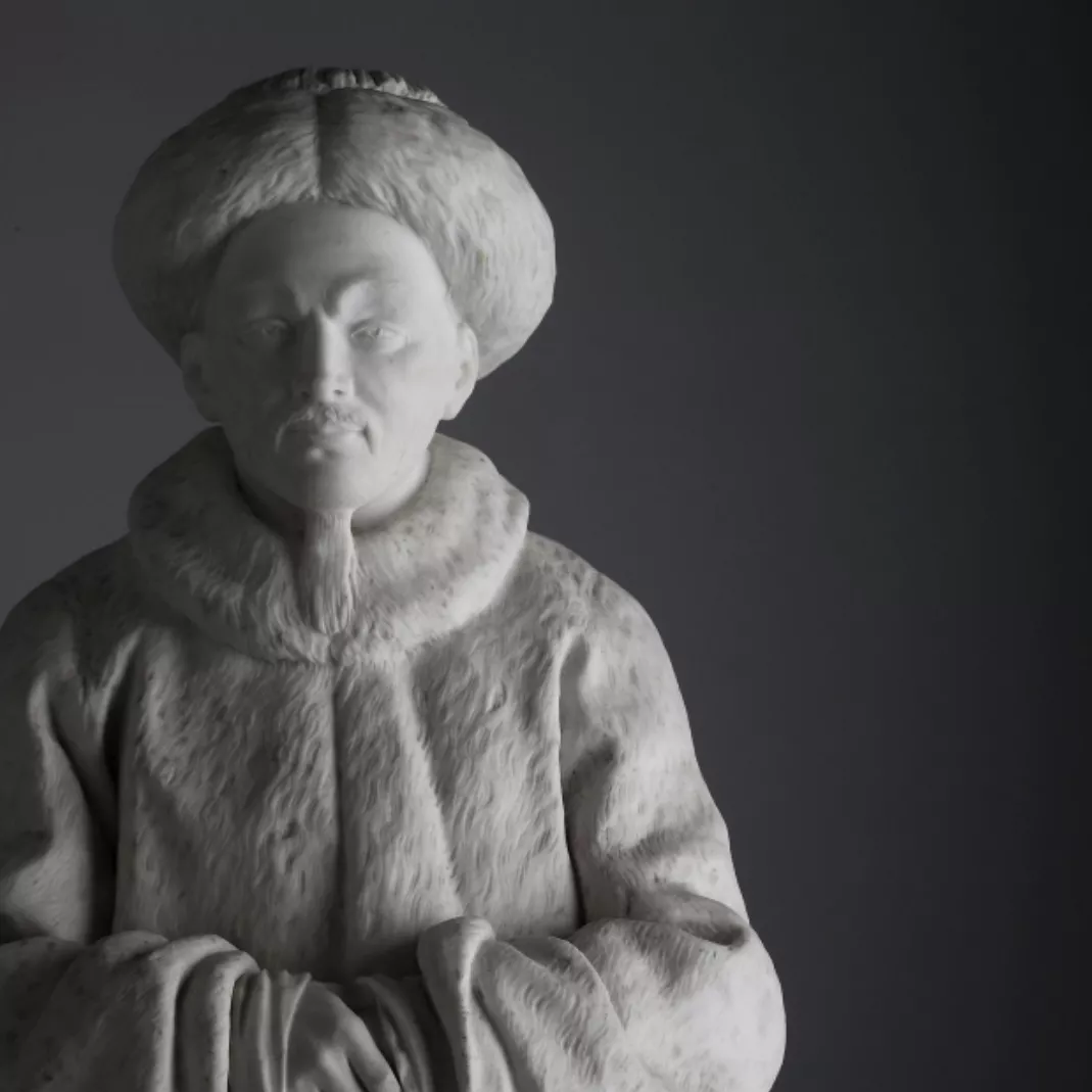 Biscuit en porcelaine de S&egrave;vres, portrait de l'empereur Quian Long