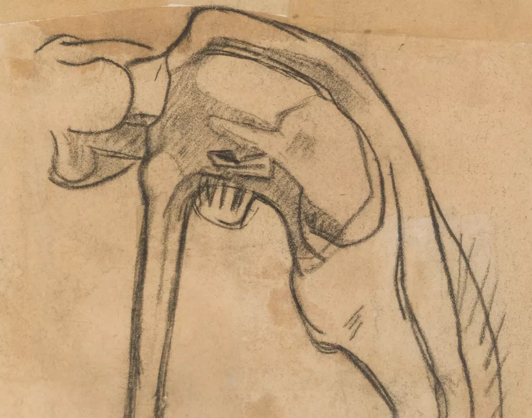 Émile Bernard, &eacute;tude de Christ, fusain