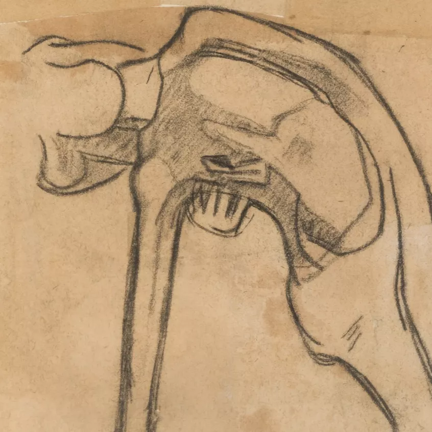 Émile Bernard, &eacute;tude de Christ, fusain