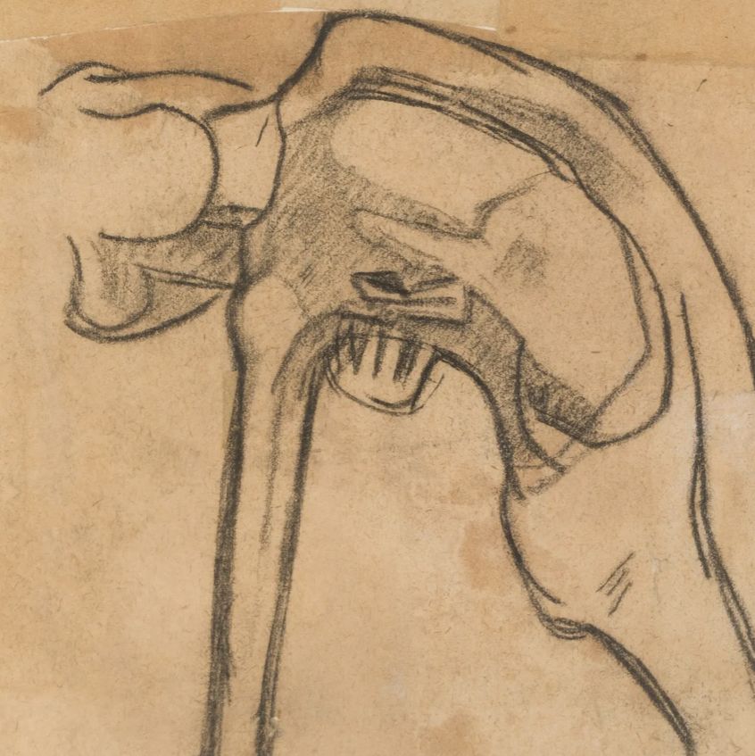 Émile Bernard, étude de Christ, fusain