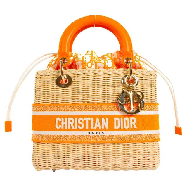 Lady Dior en osier avec sigle "Christian Dior"