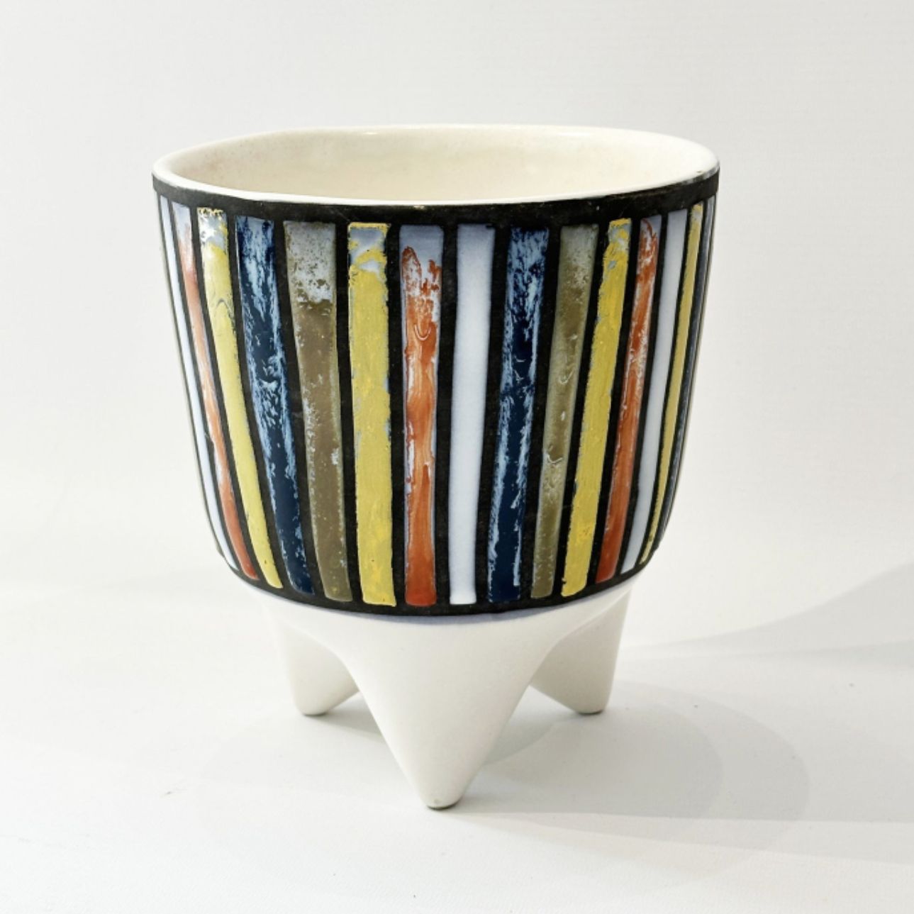 Capron, cache pot en céramique émaillée