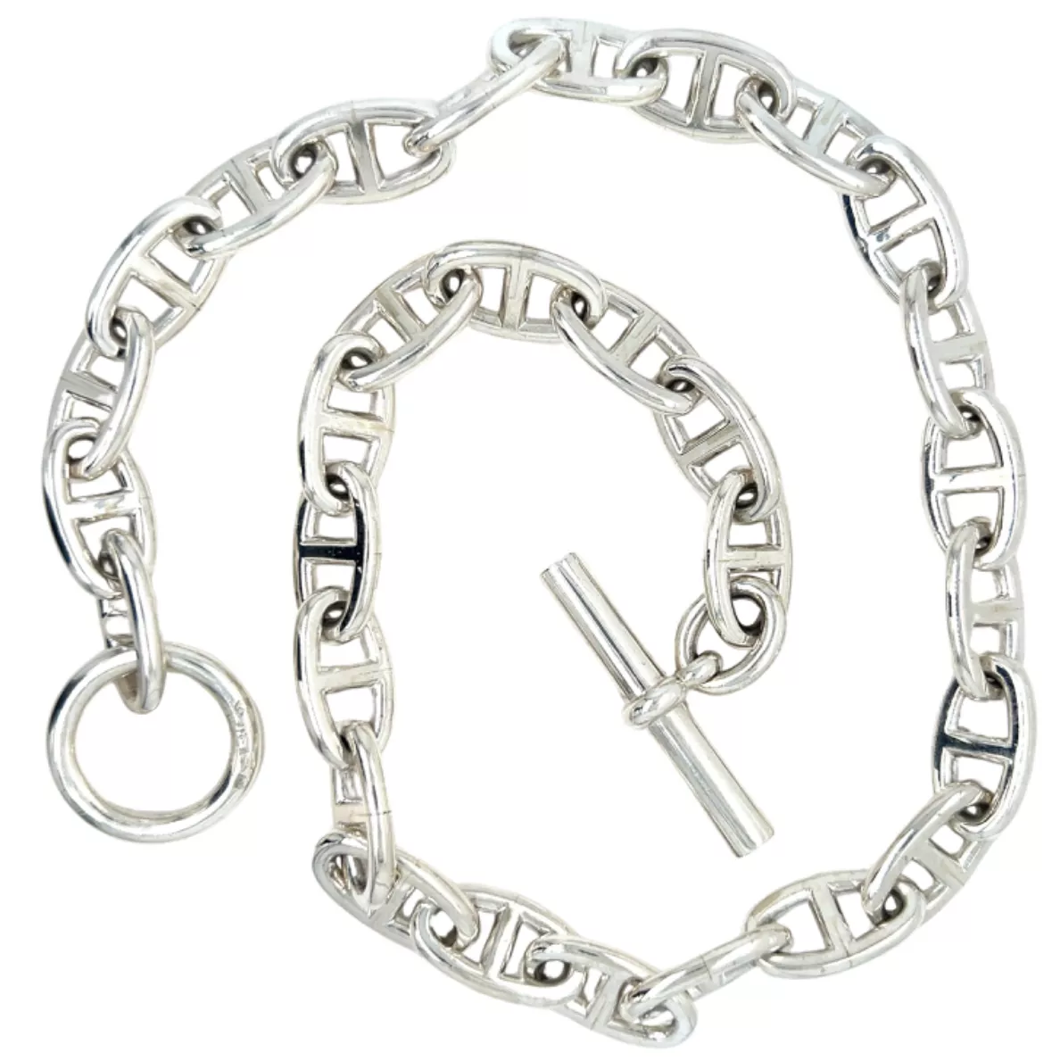 Herm&egrave;s, bracelet cha&icirc;ne d'ancre en argent