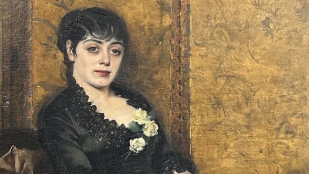 ABBÉMA Louise, 1853-1927 Portrait de Mme ***, 1879 Huile et peinture dorée sur toile
