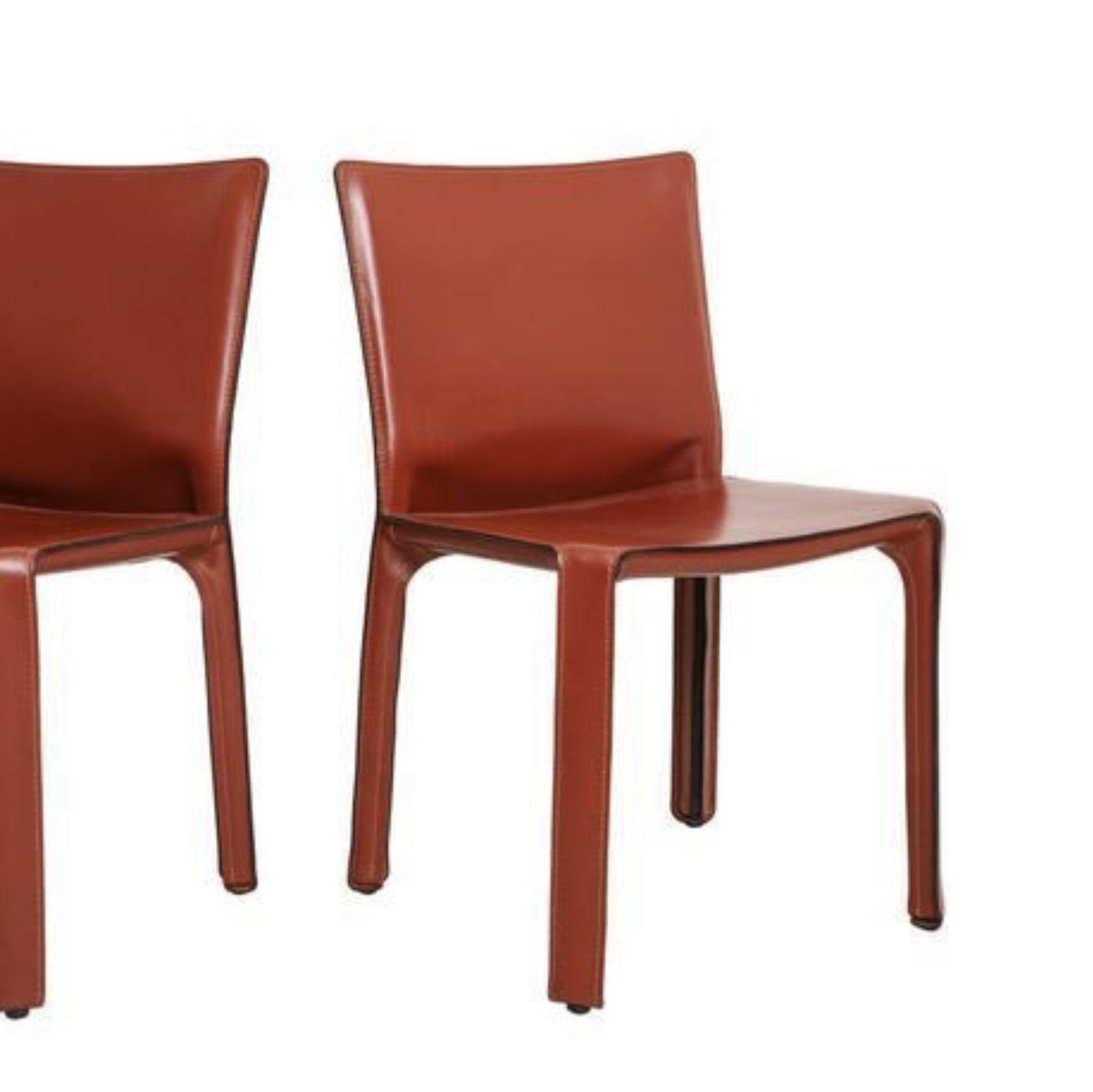 Chaises en bois rouge Bellini