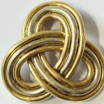 CARTIER PARIS, Trinity, Broche clip 2 tons d'or 18k (750e)