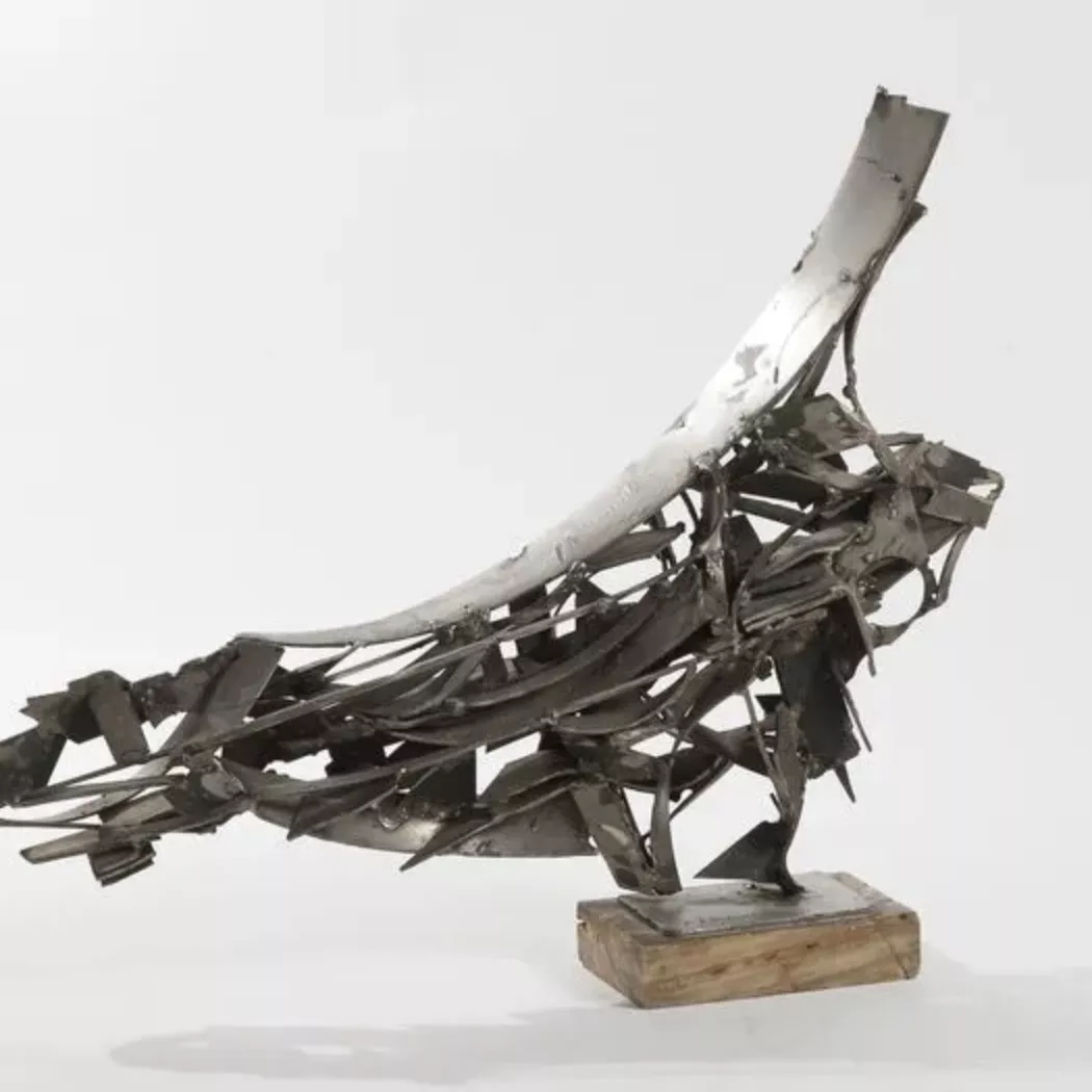 Albert Féraud, sculpture en acier inoxydable