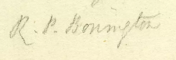 Signature de Richard Parkes Bonnington