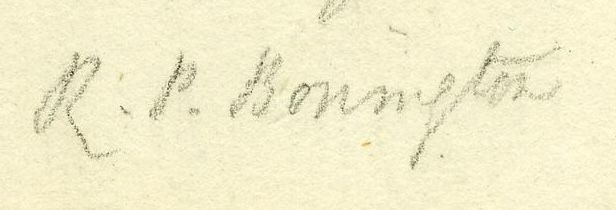 Signature de Richard Parkes Bonnington