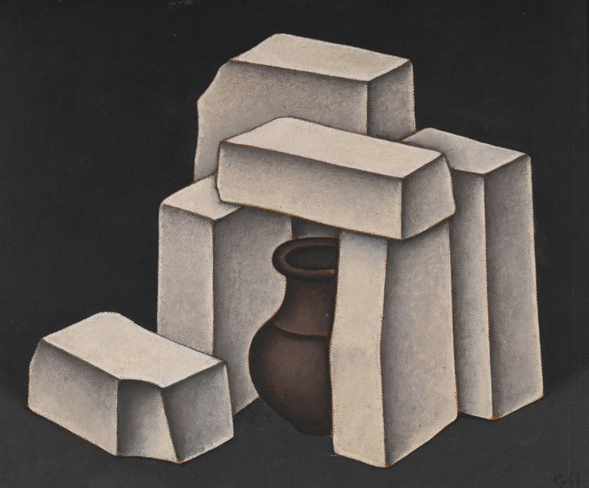 Dimitri Mikhailovich Krasnopevtsev, huile sur masonite