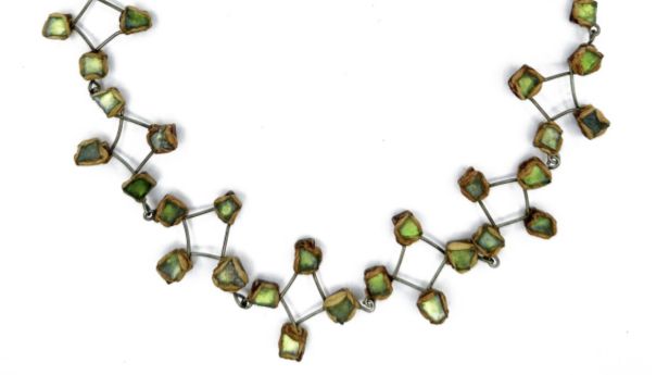 Line VAUTRIN (1913-1977), collier articulé à petits maillons circulaires