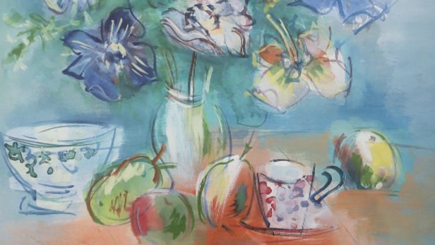 Jean DUFY (1888-1964) Vase d’anémones, Aquarelle