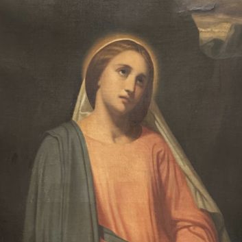 Ary Scheffer (Dordrecht 1795-1858 Argenteuil) Une des trois saintes femmes (méditant la résurrection du Christ après la vision au tombeau?) Huile sur toile