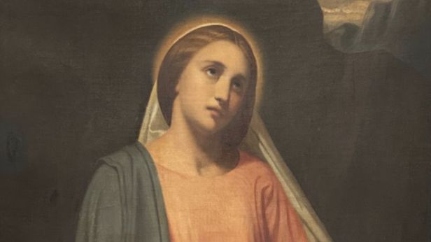 Ary Scheffer (Dordrecht 1795-1858 Argenteuil) Une des trois saintes femmes (méditant la résurrection du Christ après la vision au tombeau?) Huile sur toile