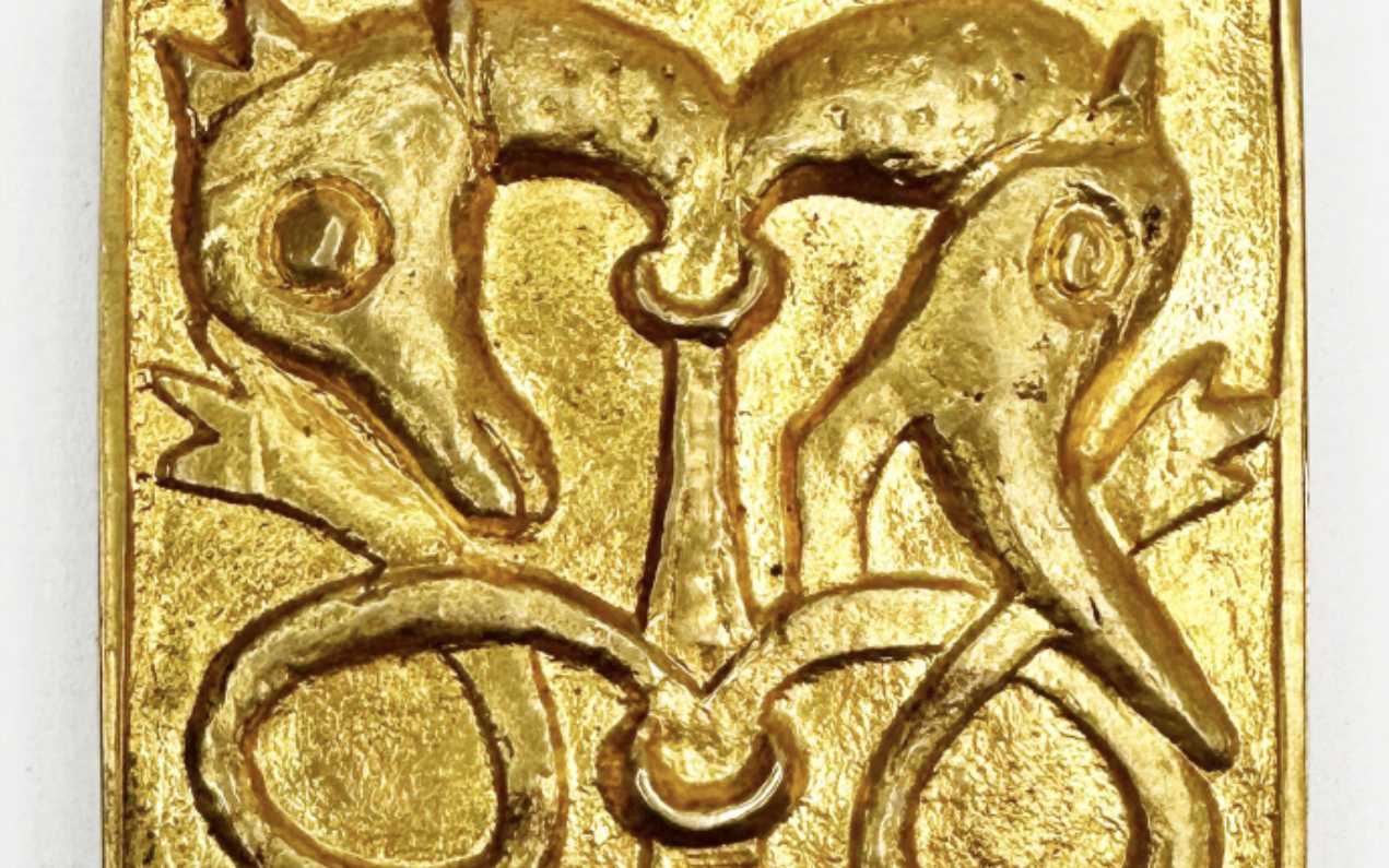 Line Vautrin, poudrier en bronze doré