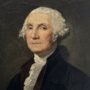 École américaine de la fin du XIXe siècle, suiveur de Gilbert Stuart (Saunderstown 1755-1828 Boston) Portrait en buste de George Washington d’après l’exemplaire de 1803