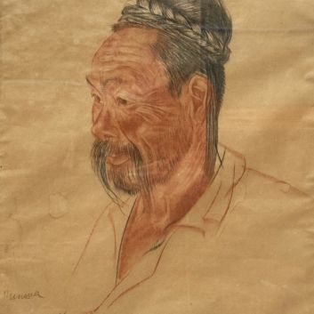 Alexandre Evgenevich IACOVLEFF (1887 - 1938), Portrait d’un mongol (1919), Sanguine et fusain sur papier