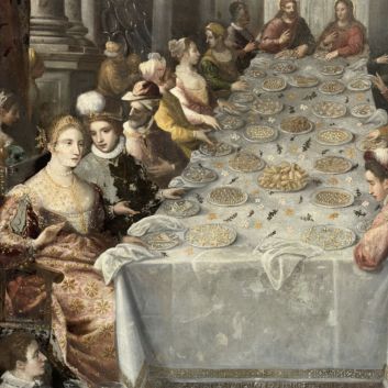 École vénitienne de la seconde moitié du XVIe siècle, atelier de Antonio Vassilacchi, Les Noces de Cana, huile sur toile