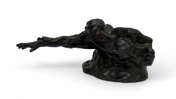 Carl MILLES (1875-1955)  La lutte pour la vie Bronze à patine brune mordorée