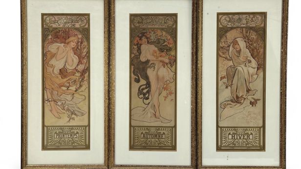 Alphonse MUCHA (1860-1939) Les saisons, 1897 Suite de trois affiches lithographiques