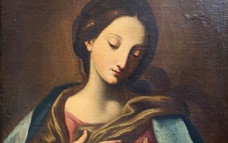 Huile sur toile représentant une Madonne