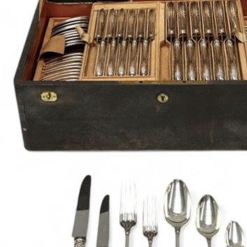 Henri SOUFFLOT  Partie de ménagère en argent (950°/00)